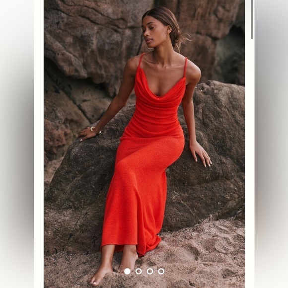 NWT Anthropologie Sunday in Brooklyn Red Sleeveless Knit Midi Dress Size XL